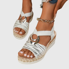 Damen Sommer Orthopädsiche Plateau Sandalen in Weiß