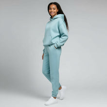 Oversized Loungewear Set für Damen mit Kapuzen Sweatshirt und Jogginghose in Hellblau