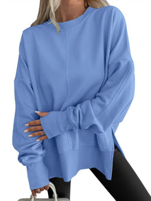 Lena™ |  Bequemes Oversized-Langarm-Sweatshirt in Blau