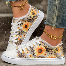 Portia - Sonnenblumen Druck Schnür Turnschuh in Orange