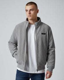 Blouson für Herren mit Stehkragen und warmem Innenfutter in Grau