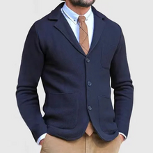 Herren Casual Reverskragen Blazer mit Knopfleiste in Dunkelblau