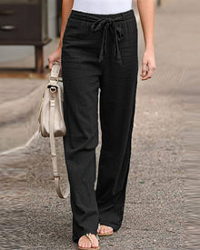 Sarah - Bequeme Hose mit weiter Beinform in Schwarz