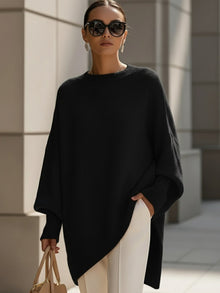Laura – Gemütlicher Oversize-Strickpullover für Damen in Schwarz