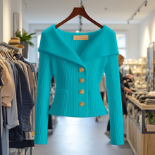 ELSE I LUXURIÖSE STRICKJACKE in Dunkelblau