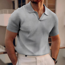Holden - Kurzarm-Poloshirt mit einfachem Design in Grau
