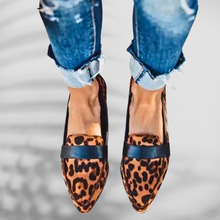 Leslie | Wildleder-Loafer mit spitzer Form in Leopardenmuster