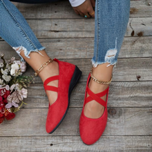 Sommerfeld | Ballerinas mit Keilabsatz in Rot