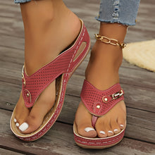 Amanda - Stilvolle Flip-Flops Sandalen in Rot
