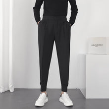Micheal - Modische, bequeme, locker sitzende Herren-Hose in Schwarz