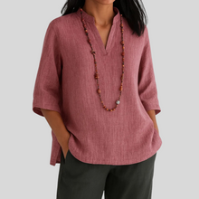 Luna | Leinenbluse mit entspannter Eleganz in Rot