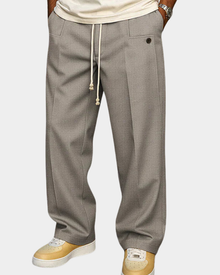 Olivio | Elegante Kordelzug Hose in Hellgrau