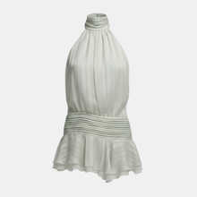 Amelie – Sommerkleid mit Plissee und Neckholder in Hellgrau
