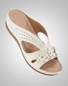 Damen Klassisch Orthopädische Pantolette Sandalen in Weiß