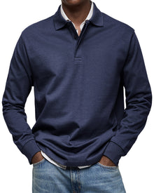 Sommerfeld | Langarm-Poloshirt für Herren (1 kaufen – 1 GRATIS dazu) in Marineblau