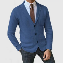 Herren Casual Reverskragen Blazer mit Knopfleiste in Blau