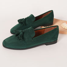 Fathima - Klassische Slipper Mit Quasten in Grün
