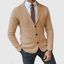 Herren Casual Reverskragen Blazer mit Knopfleiste in Khaki