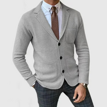 Herren Casual Reverskragen Blazer mit Knopfleiste in Grau