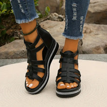 Ena | Strassverzierte Keilsandalen in Schwarz