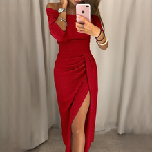 Cristy - Elegantes schulterfreies Damenkleid in Rot