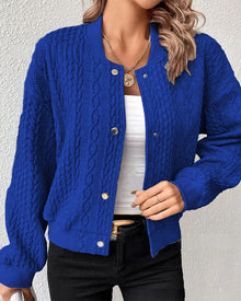 Vienne | Gemütliche gemusterte Strickjacke in Blau