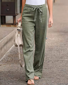 Sarah - Bequeme Hose mit weiter Beinform in Grün
