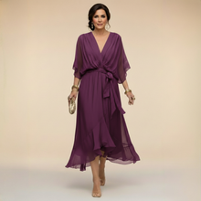 Marta | Chiffonkleid Mit V-Ausschnitt in Lila