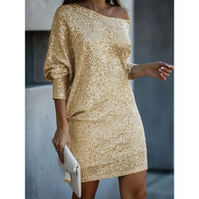 Damen Sommer Ein-Schulter Abend Midikleid in Beige