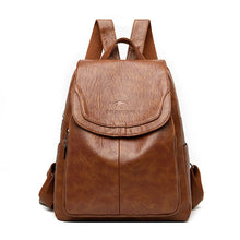 Eda | Anti-Diebstahl-Rucksack aus Leder in Braun