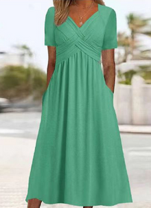 Monica | Stilvolles Crossover-Kleid in Grün