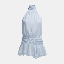 Amelie – Sommerkleid mit Plissee und Neckholder in Hellblau