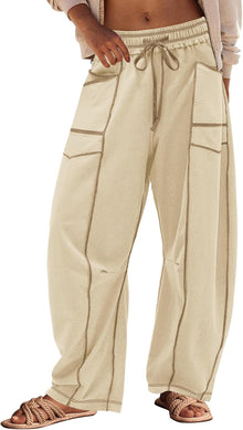 LINA | Barrel-Pants – Weite Sommer-Loungehose für jeden Moment in Hellkhaki