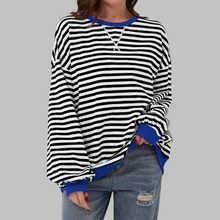 Sommerfeld | Gestreiftes Langarm-Sweatshirt mit Rundhalsausschnitt (1 kaufen, 1 gratis dazu) in Schwarz