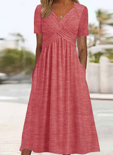 Monica | Stilvolles Crossover-Kleid in Rosa