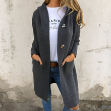 Paula - Elegante lange Strickjacke in Grau