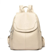 Eda | Anti-Diebstahl-Rucksack aus Leder in Farbe Beige