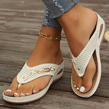 Amanda - Stilvolle Flip-Flops Sandalen in Weiß