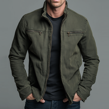Sommerfeld | Vintage Baumwolljacke mit Reißverschluss in Grün