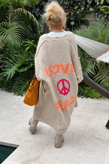 Sommerfeld | Liebe & Frieden - Long Sleeve Cardigan in Khaki