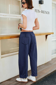 LINA | Barrel-Pants – Weite Sommer-Loungehose für jeden Moment in Marineblau