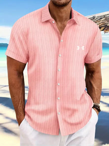 Herren Sommer-Casual-Hemden in Rosa
