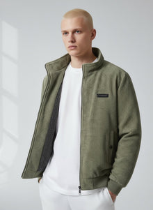 Blouson für Herren mit Stehkragen und warmem Innenfutter in Armeegrün