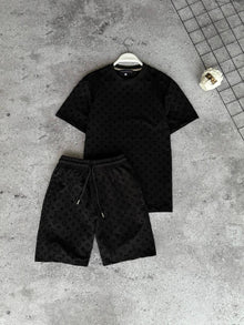 Luxus-Poloshirt & Anzughosen-Set für Herren in Schwarz LV