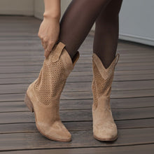Cowboy-Stiefel mit Reißverschluss für Damen in Braun