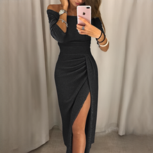 Cristy - Elegantes schulterfreies Damenkleid in Schwarz