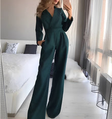 Emilie - Eleganter Overall mit langen Ärmeln in Grün