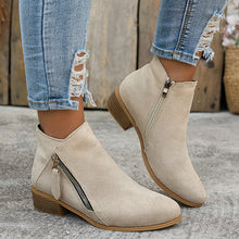 Mia - Stiefel mit Reißverschluss in Beige