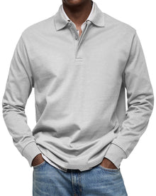 Sommerfeld | Langarm-Poloshirt für Herren (1 kaufen – 1 GRATIS dazu) in Weiß