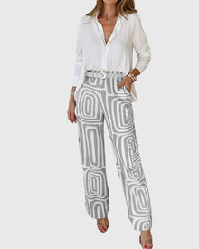 Sophia™ - Stilvolle Hose + Kostenlose Bluse & Gürtel in Grau
